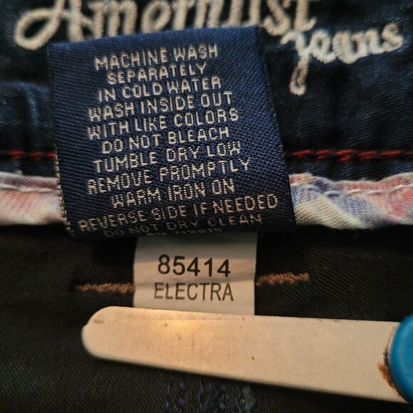Amethyst Jeans Size 13 Slim Bootcut Electra Mid Rise Medium Dark Wash Stretch - Picture 11 of 12